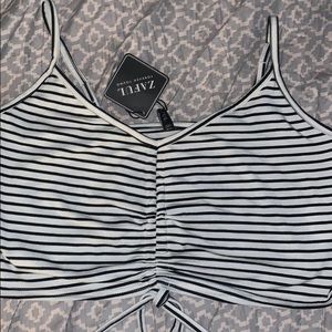 Brand New Zaful Large striped crop top